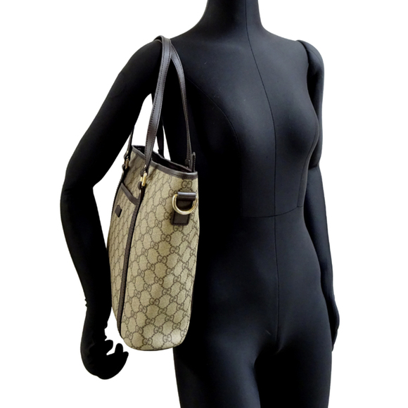 Gucci 2-Way Tote Bag (Strap Missing) Women's Shoulder 388929 GG Supreme Beige - Picture 8 of 9